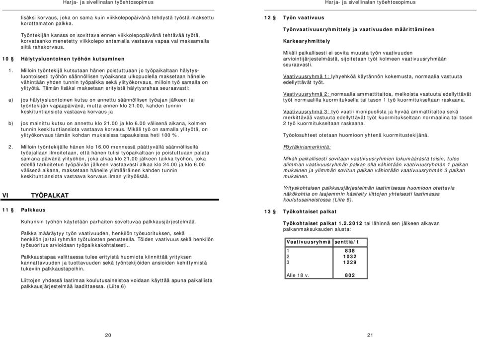 10 Hälytysluontoinen työhön kutsuminen 1.