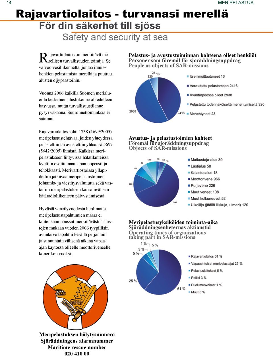 Vuonna 2006 kaikilla Suomen merialueilla keskeinen alusliikenne oli edelleen kasvussa, mutta turvallisuustilanne pysyi vakaana. Suuronnettomuuksia ei sattunut.