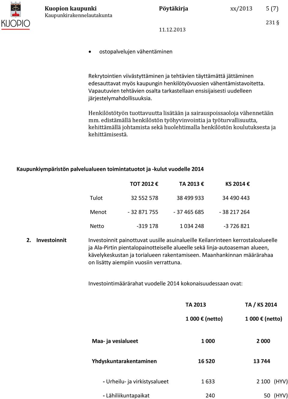 Vapautuvien tehtävien osalta tarkastellaan ensisijaisesti uudelleen järjestelymahdollisuuksia. Henkilöstötyön tuottavuutta lisätään ja sairauspoissaoloja vähennetään mm.