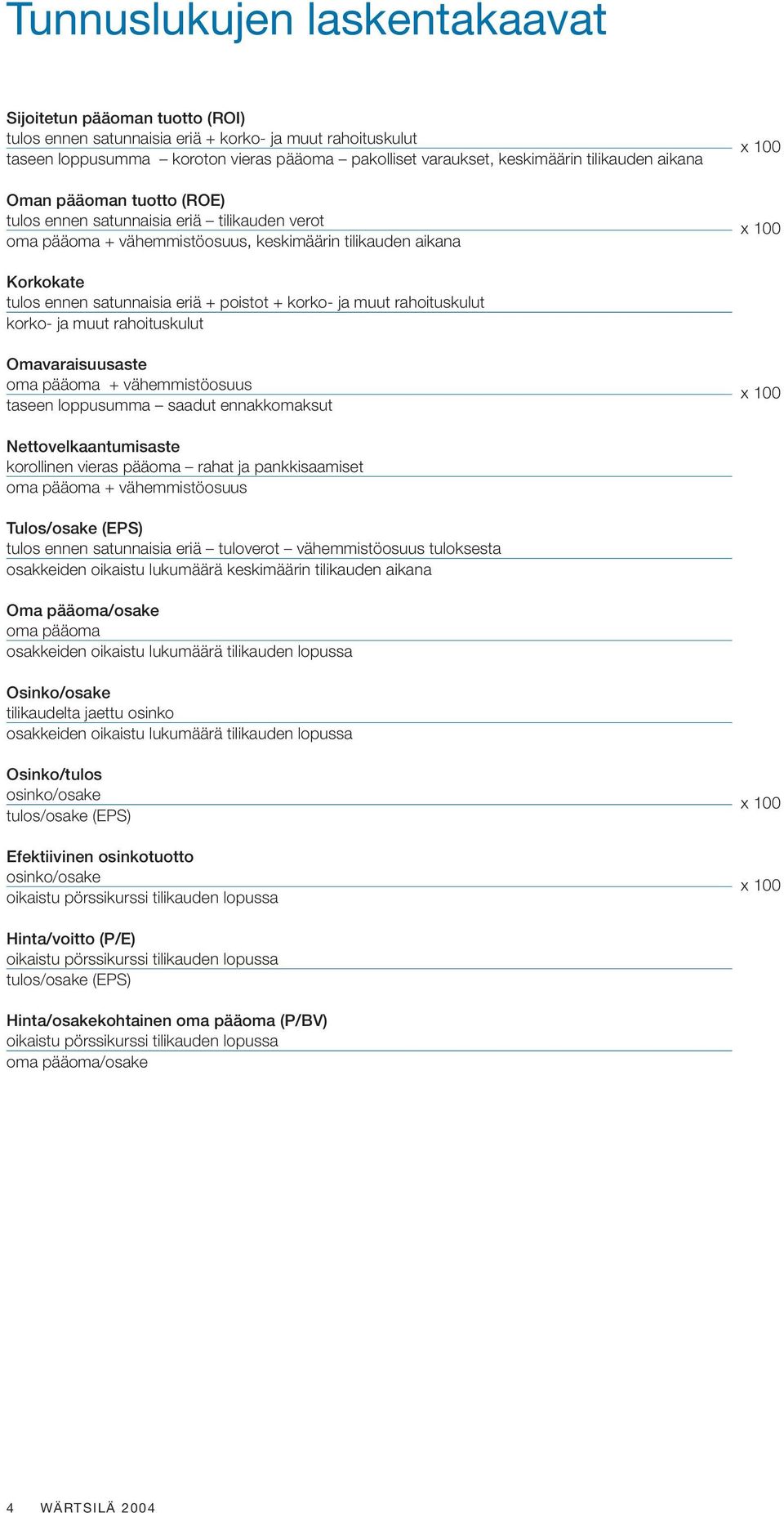 eriä + poistot + korko- ja muut rahoituskulut korko- ja muut rahoituskulut Omavaraisuusaste oma pääoma + vähemmistöosuus taseen loppusumma saadut ennakkomaksut x 100 Nettovelkaantumisaste korollinen