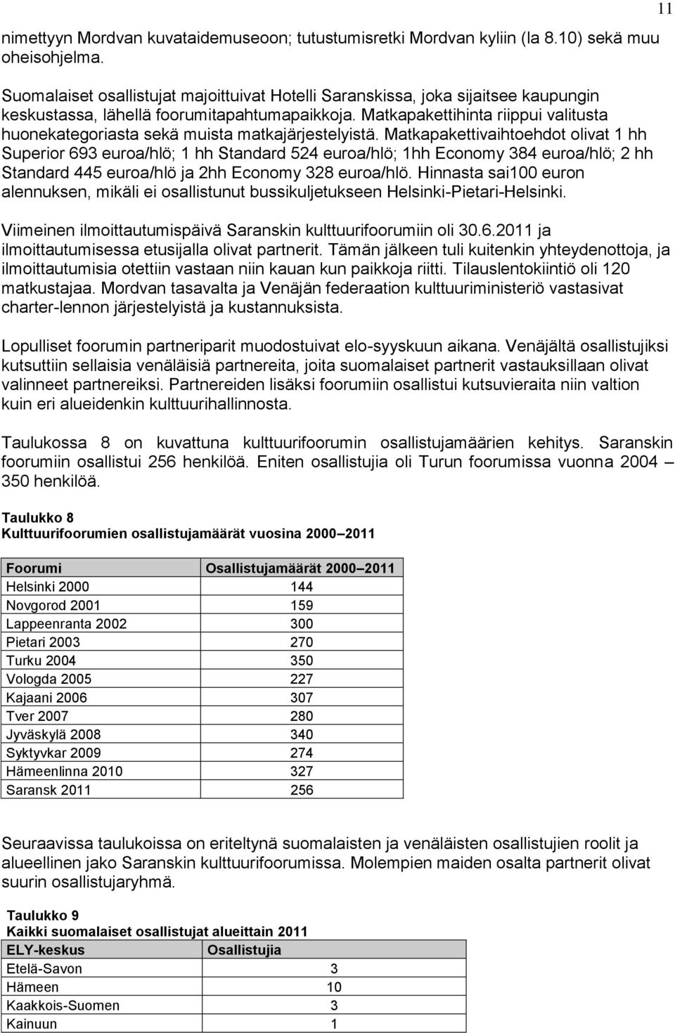 Matkapakettihinta riippui valitusta huonekategoriasta sekä muista matkajärjestelyistä.