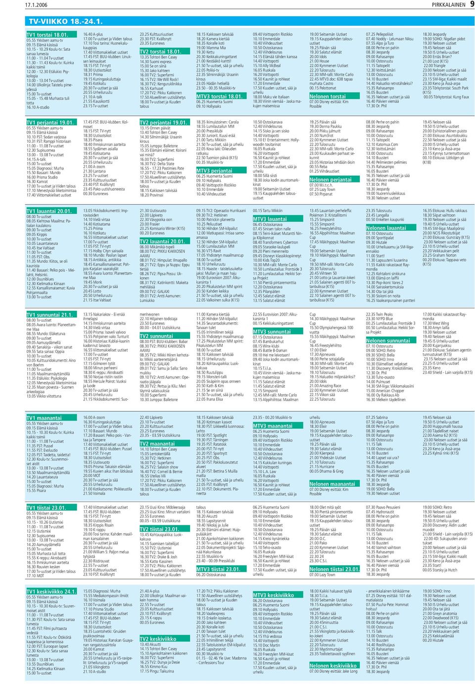 40 A-plus 17.00 Tv-uutiset ja Viiden talous 17.10 Tosi tarina: Huonekalukauppias 17.40 Viittomakieliset uutiset 17.45 FST: BUU-klubben: Linuksen leimaukset 18.15 FST: TV-nytt 18.30 Uutisotsikot 18.