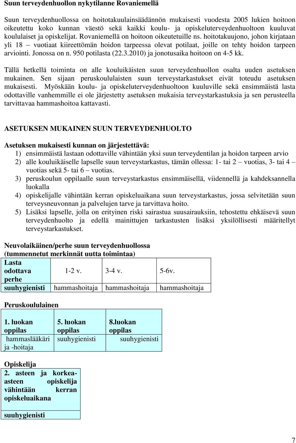 hoitotakuujono, johon kirjataan yli 18 vuotiaat kiireettömän hoidon tarpeessa olevat potilaat, joille on tehty hoidon tarpeen arviointi. Jonossa on n. 950 potilasta (22.3.