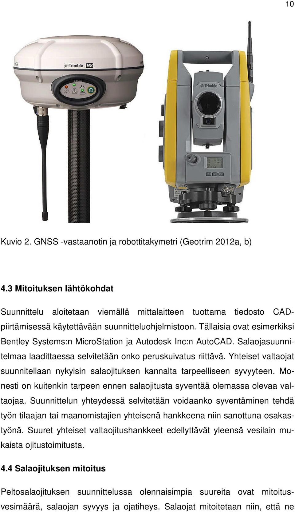 Tällaisia ovat esimerkiksi Bentley Systems:n MicroStation ja Autodesk Inc:n AutoCAD. Salaojasuunnitelmaa laadittaessa selvitetään onko peruskuivatus riittävä.