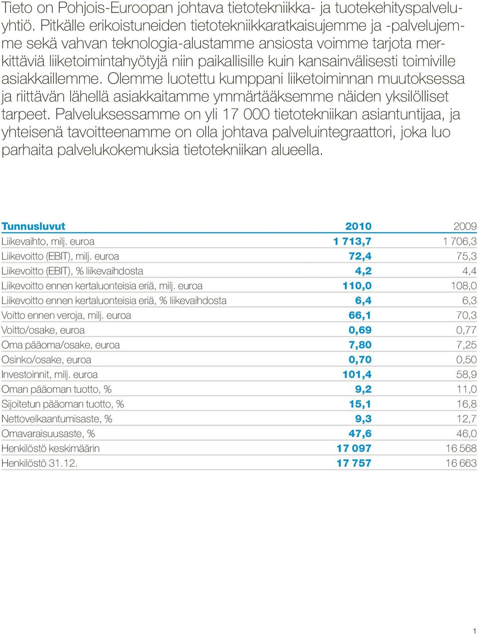 kansainvälisesti toimiville asiakkaillemme. Olemme luotettu kumppani liiketoiminnan muutoksessa ja riittävän lähellä asiakkaitamme ymmärtääksemme näiden yksilölliset tarpeet.