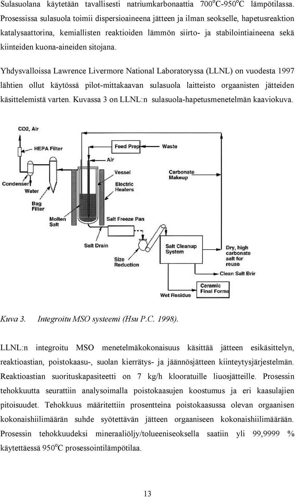 sitojana. Yhdysvalloissa Lawrence Livermore National Laboratoryssa (LLNL) on vuodesta 1997 lähtien ollut käytössä pilot mittakaavan sulasuola laitteisto orgaanisten jätteiden käsittelemistä varten.