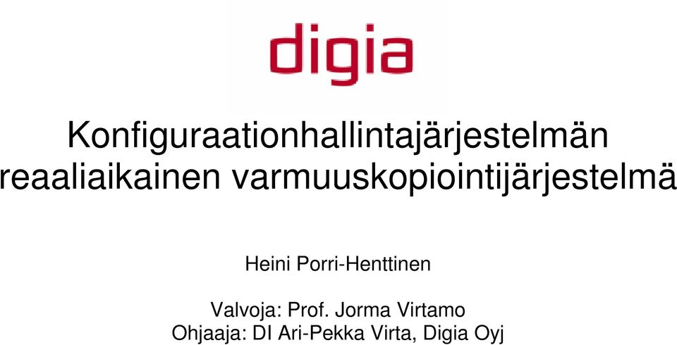 varmuuskopiointijärjestelmä Heini