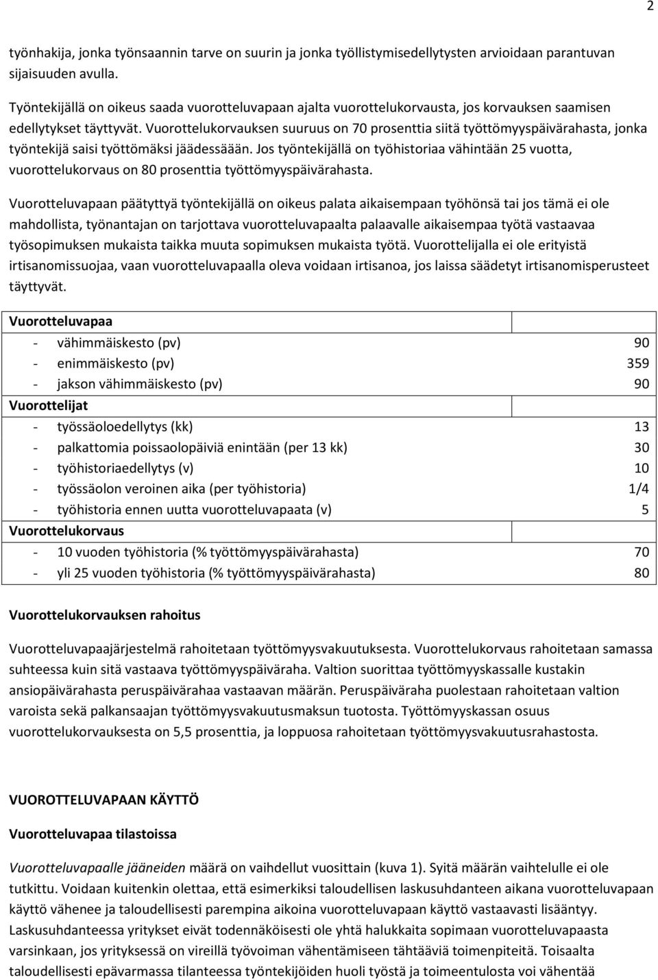 Vuorottelukorvauksen suuruus on 70 prosenttia siitä työttömyyspäivärahasta, jonka työntekijä saisi työttömäksi jäädessäään.