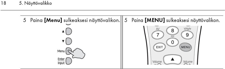 näyttövalikon.