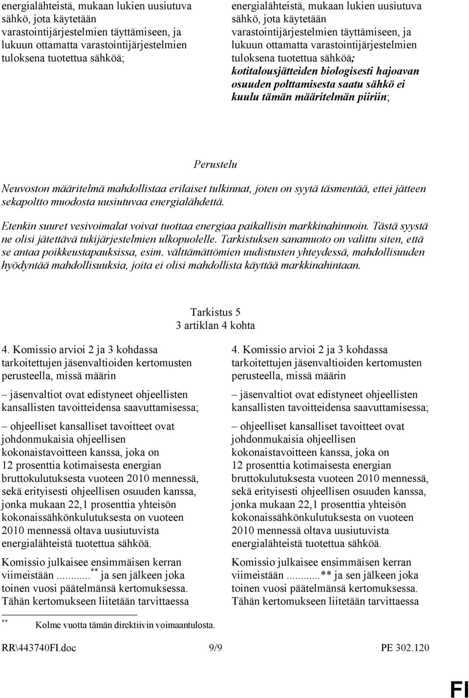 osuuden polttamisesta saatu sähkö ei kuulu tämän määritelmän piiriin; Perustelu Neuvoston määritelmä mahdollistaa erilaiset tulkinnat, joten on syytä täsmentää, ettei jätteen sekapoltto muodosta