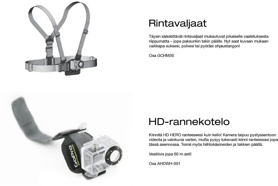 Osa GCHM30 HD-rannekotelo Kiinnitä HD HERO ranteeseesi kuin kello!