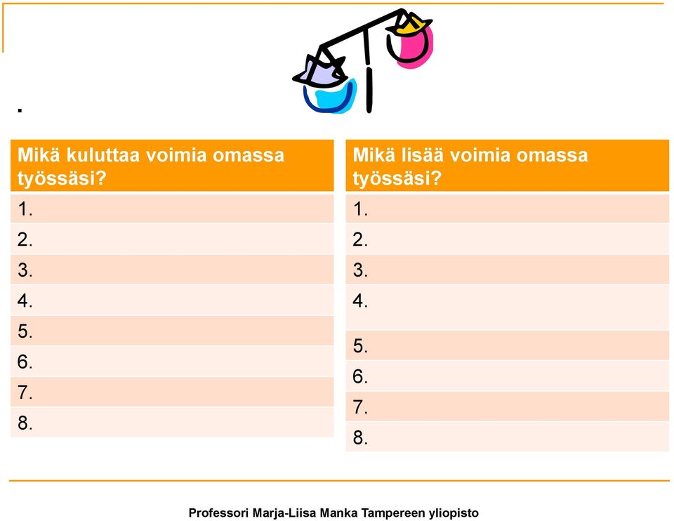 8. Mikä lisää voimia omassa  8.