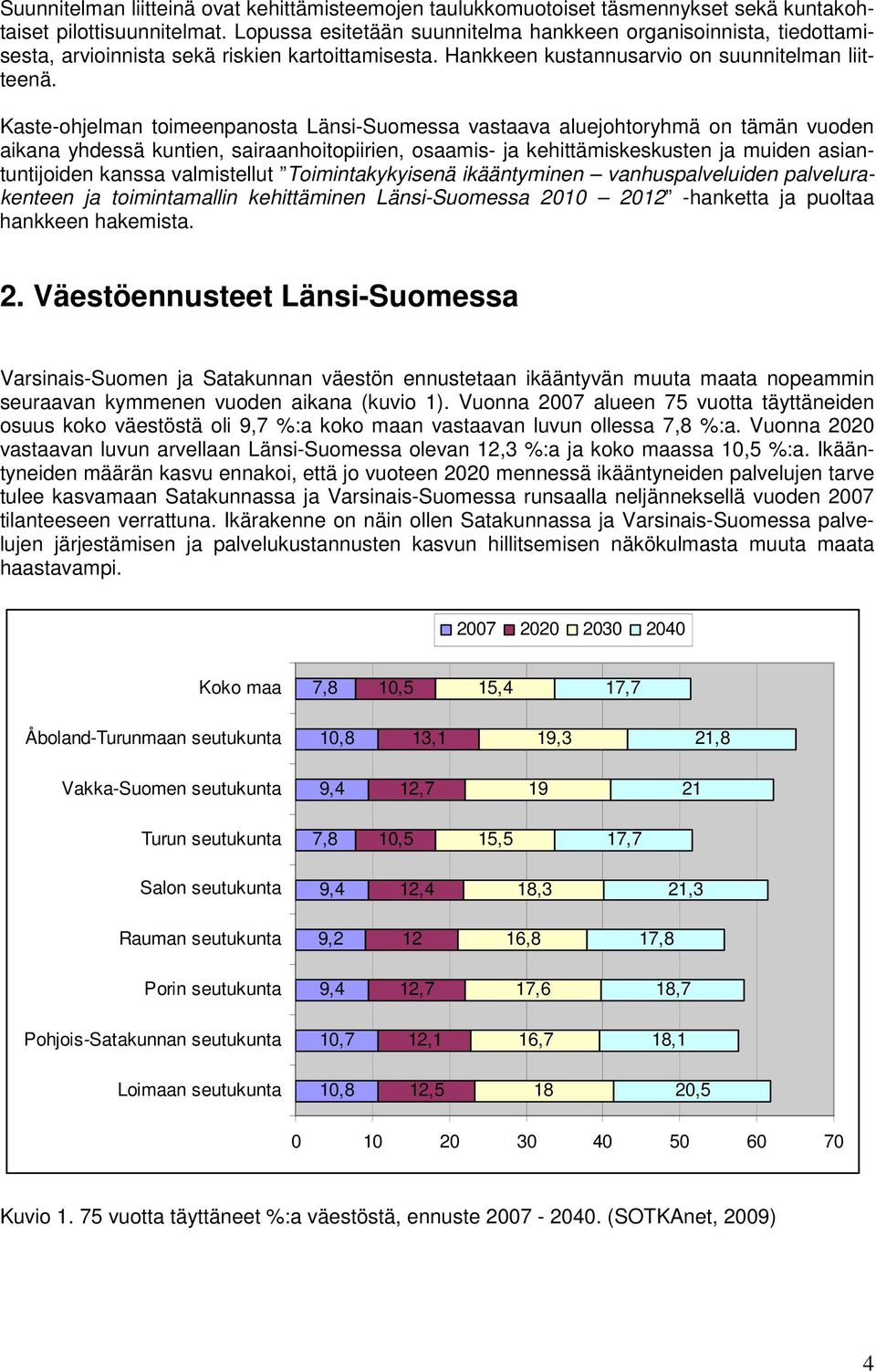 Kaste-ohjelman toimeenpanosta Länsi-Suomessa vastaava aluejohtoryhmä on tämän vuoden aikana yhdessä kuntien, sairaanhoitopiirien, osaamis- ja kehittämiskeskusten ja muiden asiantuntijoiden kanssa