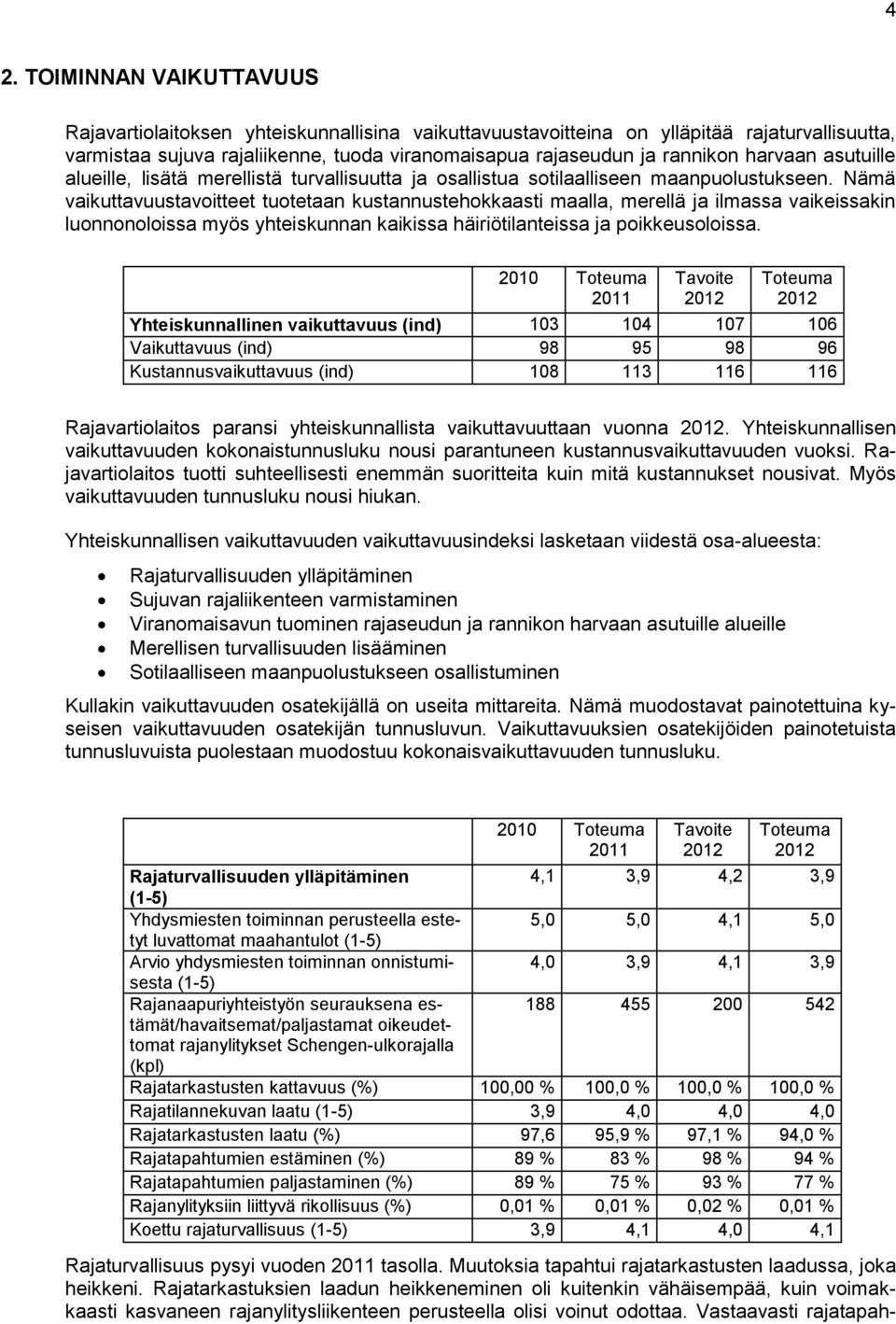 Nämä vaikuttavuustavoitteet tuotetaan kustannustehokkaasti maalla, merellä ja ilmassa vaikeissakin luonnonoloissa myös yhteiskunnan kaikissa häiriötilanteissa ja poikkeusoloissa.