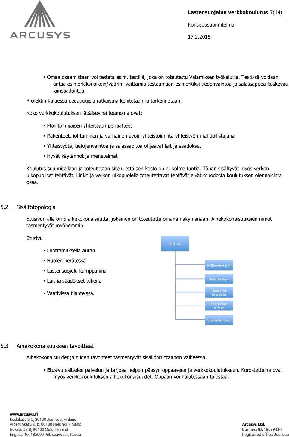 Projektin kuluessa pedagogisia ratkaisuja kehitetään ja tarkennetaan.