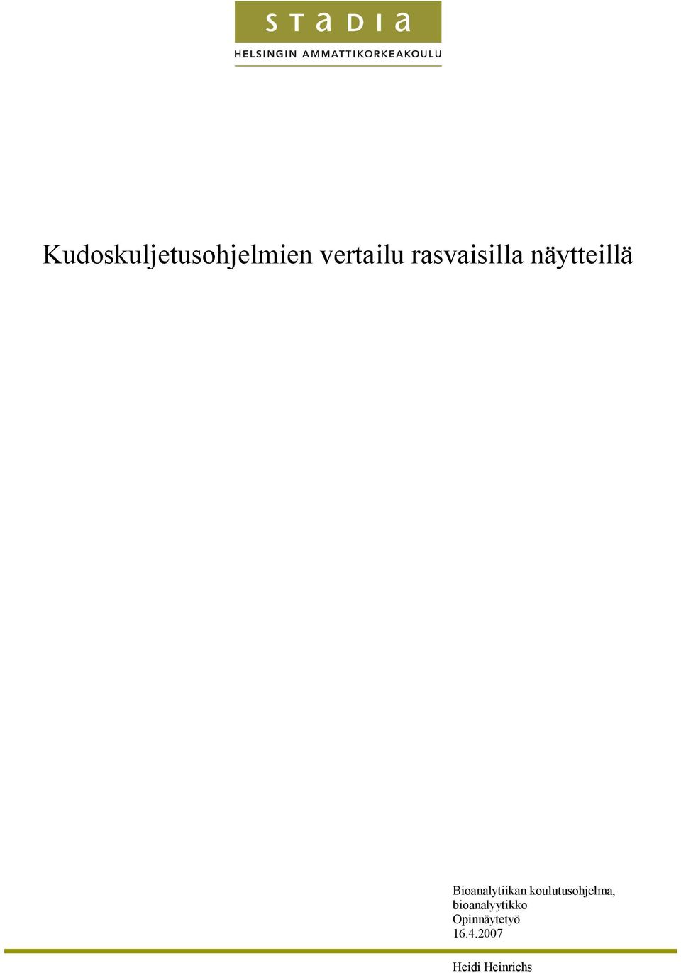 Bioanalytiikan koulutusohjelma,