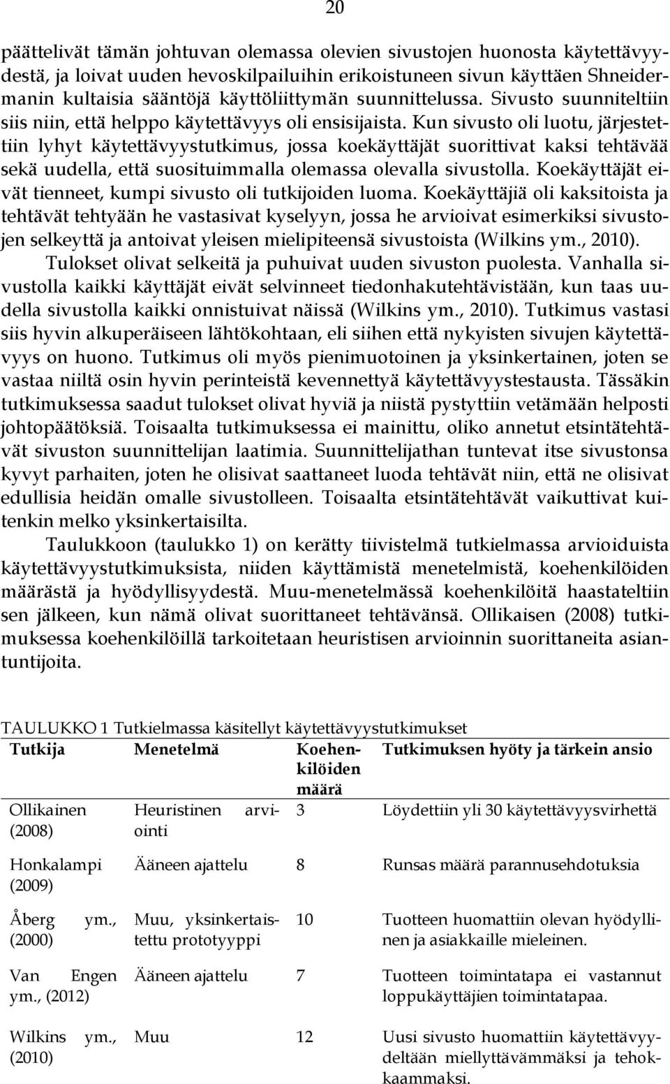 Kun sivusto oli luotu, järjestettiin lyhyt käytettävyystutkimus, jossa koekäyttäjät suorittivat kaksi tehtävää sekä uudella, että suosituimmalla olemassa olevalla sivustolla.