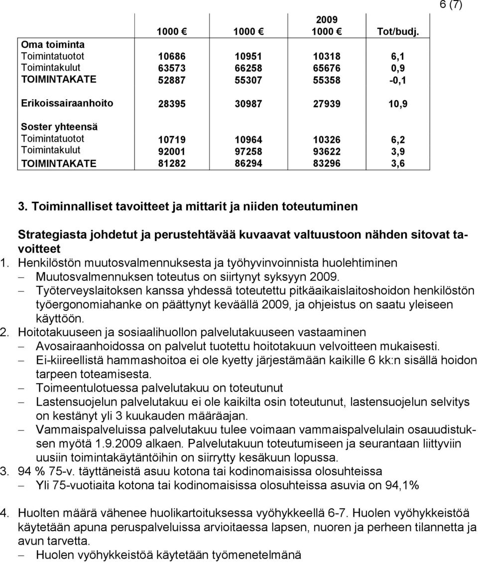 Toiminnalliset tavoitteet ja mittarit ja niiden toteutuminen Strategiasta johdetut ja perustehtävää kuvaavat valtuustoon nähden sitovat tavoitteet 1.