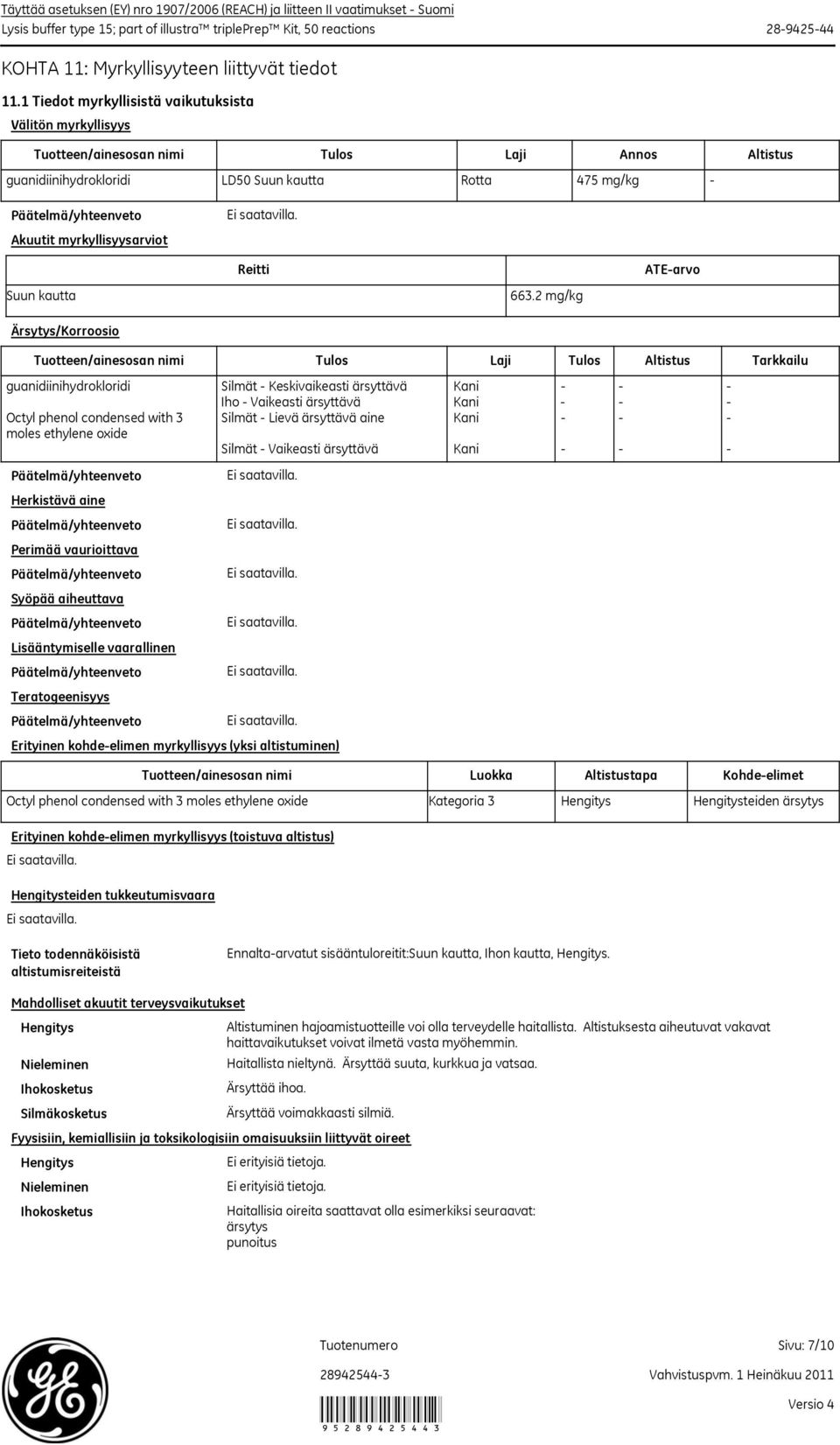 kautta Ärsytys/Korroosio Reitti 663.