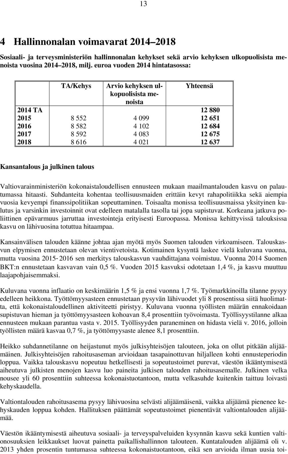 Kansantalous ja julkinen talous Valtiovarainministeriön kokonaistaloudellisen ennusteen mukaan maailmantalouden kasvu on palautumassa hitaasti.