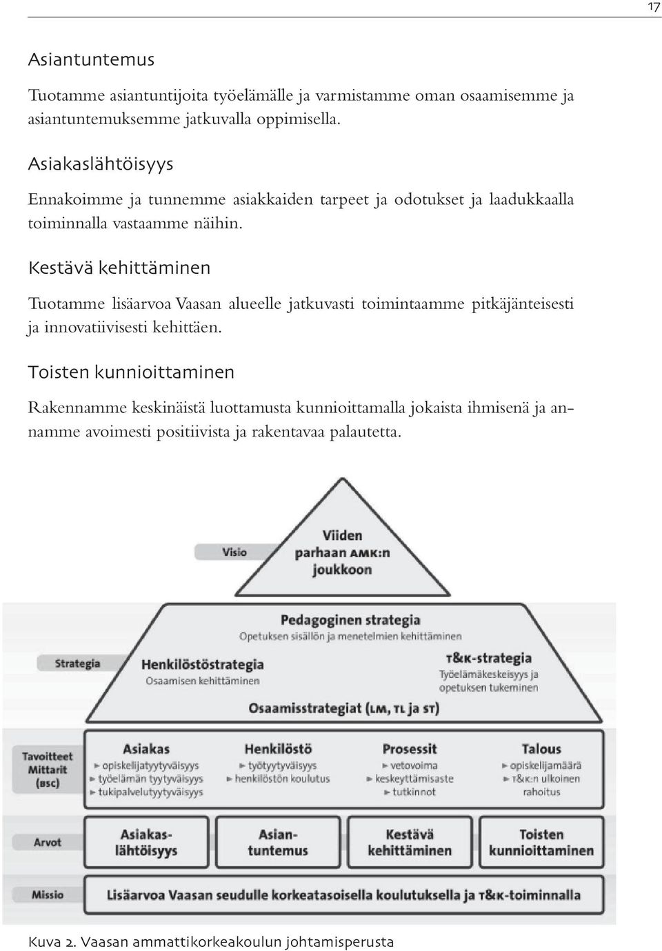 Kestävä kehittäminen Tuotamme lisäarvoa Vaasan alueelle jatkuvasti toimintaamme pitkäjänteisesti ja innovatiivisesti kehittäen.