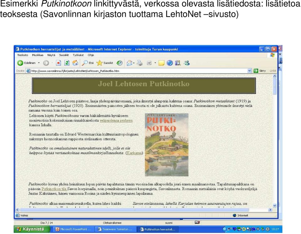 lisätiedosta: lisätietoa teoksesta