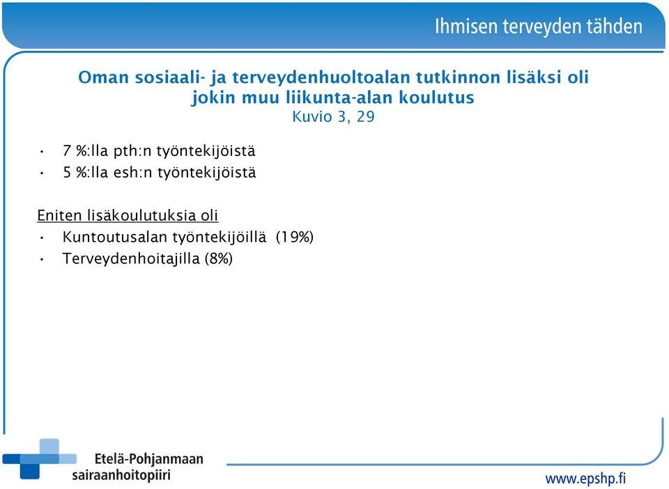 työntekijöistä 5 %:lla esh:n työntekijöistä Eniten