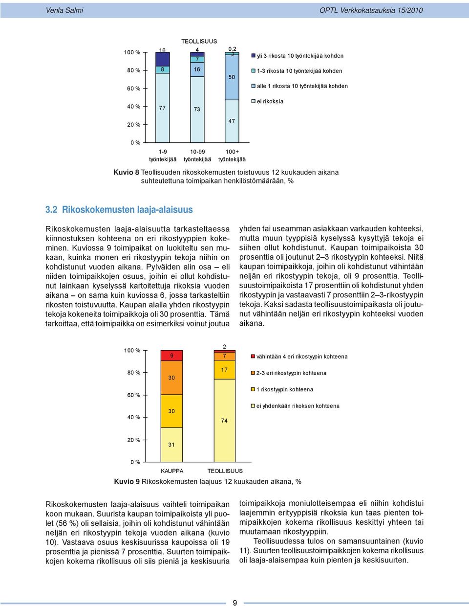 Rikoskokemusten laaja-alaisuus Rikoskokemusten laaja-alaisuutta tarkasteltaessa kiinnostuksen kohteena on eri rikostyyppien kokeminen.