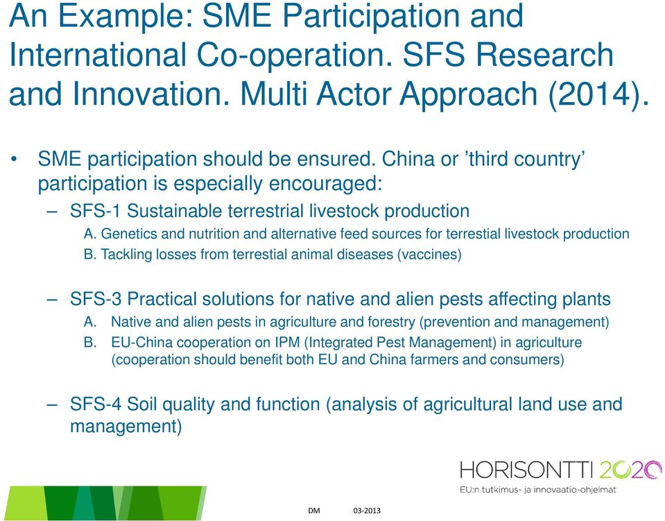 Genetics and nutrition and alternative feed sources for terrestial livestock production B.