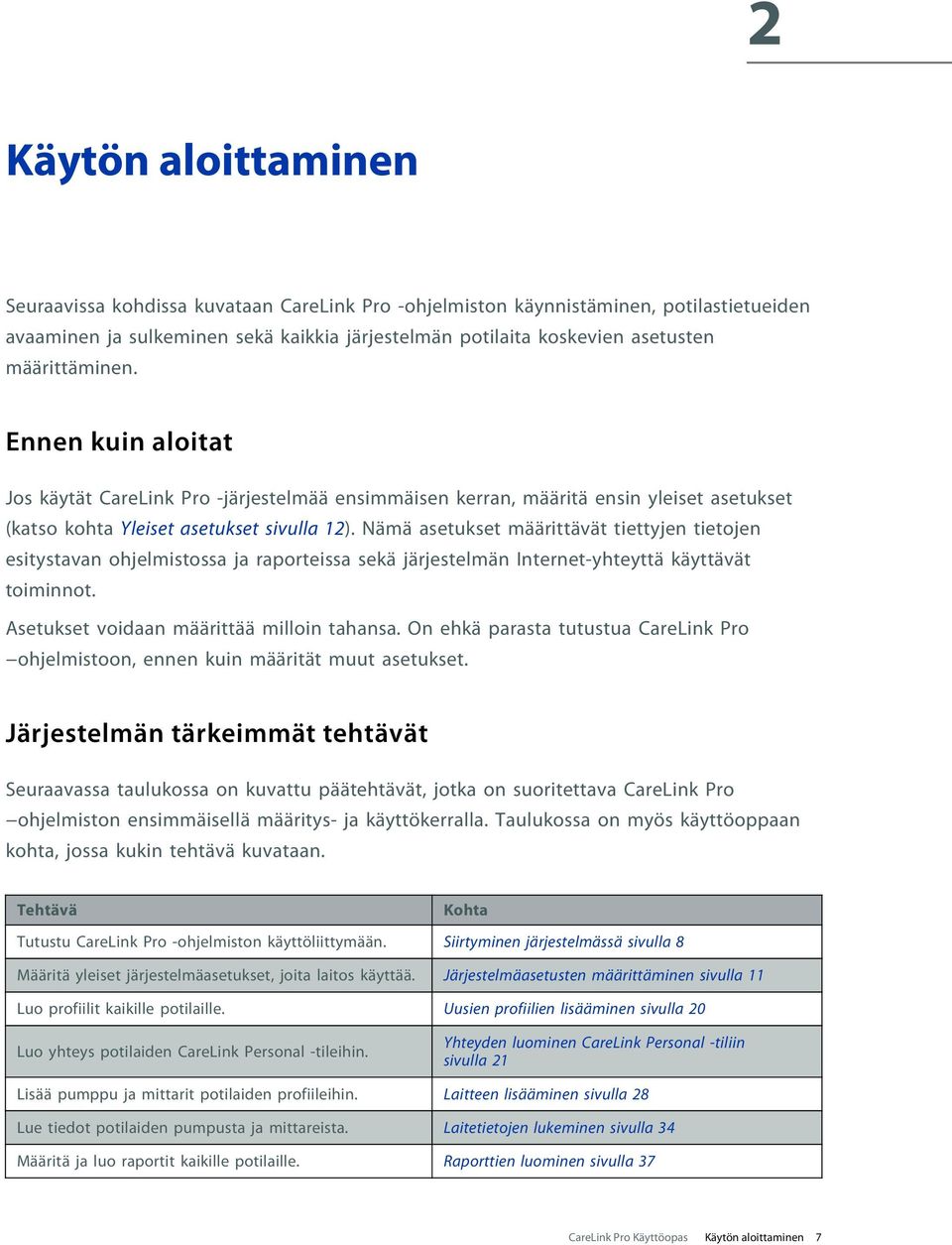 Nämä asetukset määrittävät tiettyjen tietojen esitystavan ohjelmistossa ja raporteissa sekä järjestelmän Internet-yhteyttä käyttävät toiminnot. Asetukset voidaan määrittää milloin tahansa.