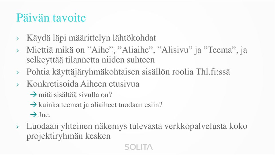 Thl.fi:ssä Konkretisoida Aiheen etusivua mitä sisältöä sivulla on?