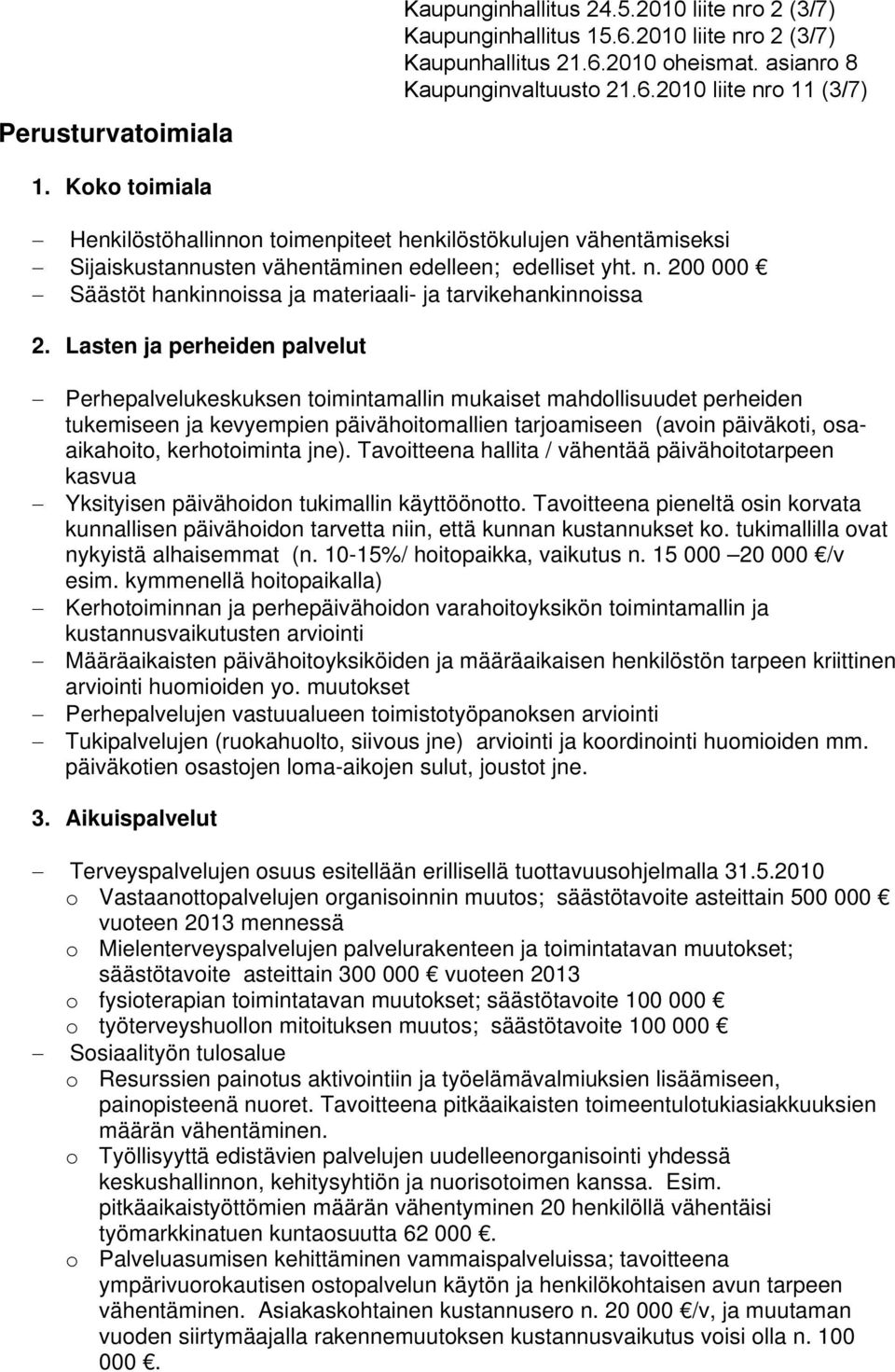 200 000 Säästöt hankinnoissa ja materiaali- ja tarvikehankinnoissa 2.