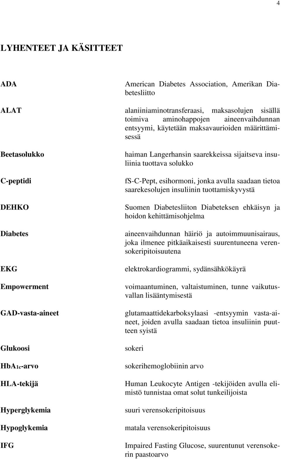 sijaitseva insuliinia tuottava solukko fs-c-pept, esihormoni, jonka avulla saadaan tietoa saarekesolujen insuliinin tuottamiskyvystä Suomen Diabetesliiton Diabeteksen ehkäisyn ja hoidon