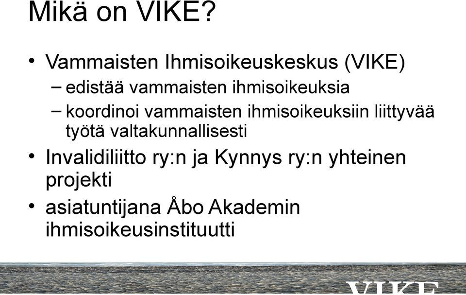 ihmisoikeuksia koordinoi vammaisten ihmisoikeuksiin liittyvää