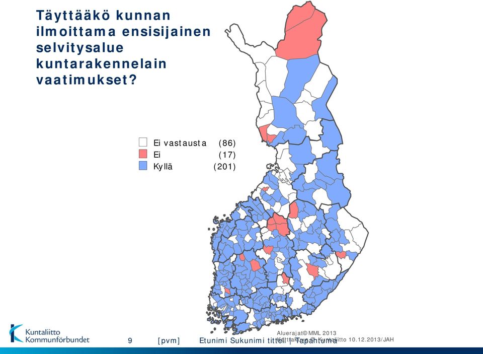 Ei vastausta (86) Ei (17) Kyllä (201) 9