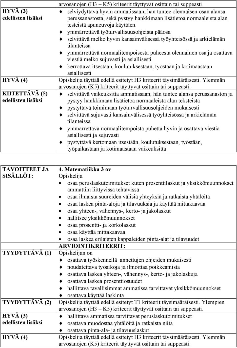 ymmärrettävä työturvallisuusohjeista pääosa selvittävä melko hyvin kansainvälisessä työyhteisössä ja arkielämän tilanteissa ymmärrettävä normaalitempoisesta puheesta olennainen osa ja osattava