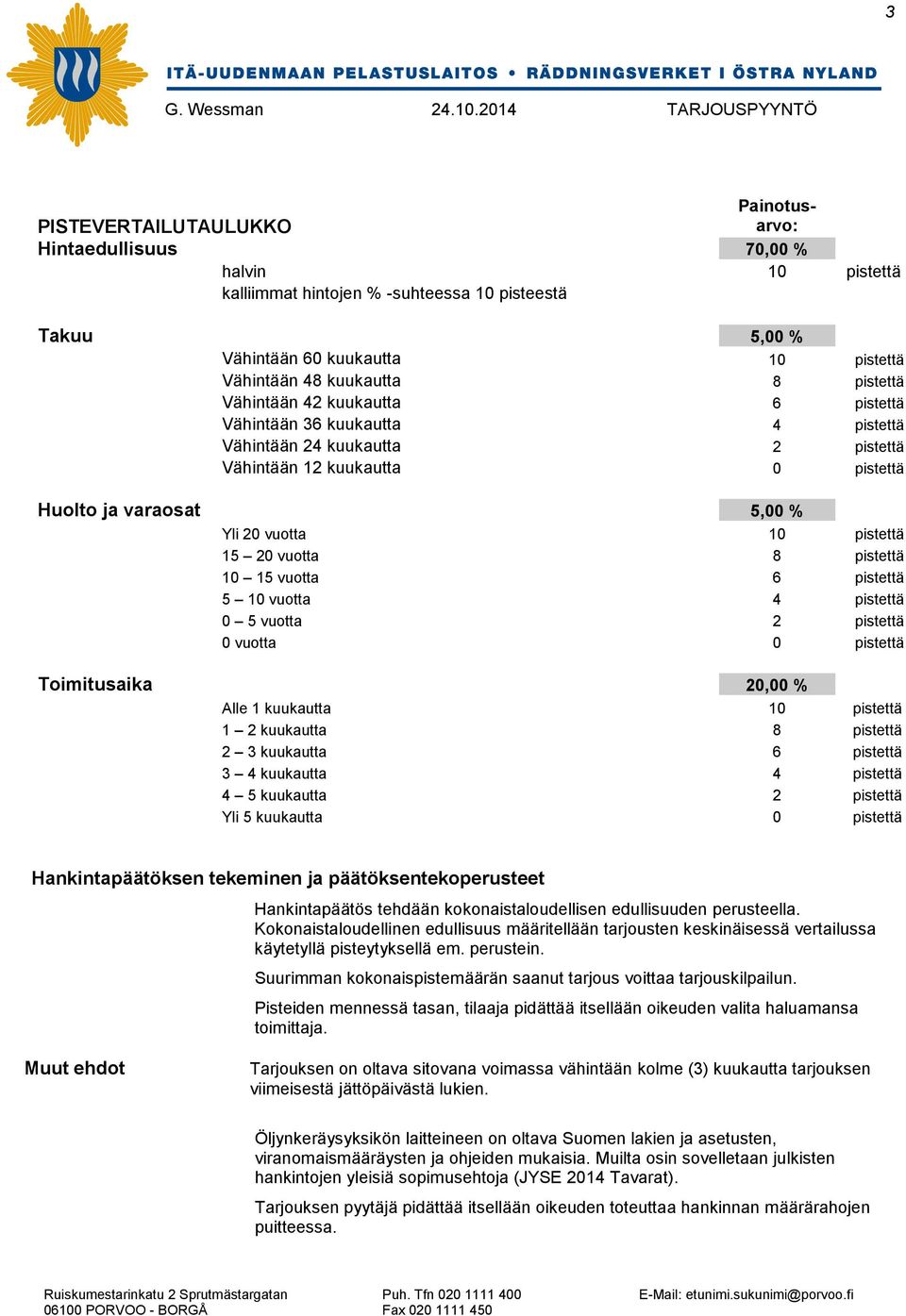 20 vuotta 8 pistettä 10 15 vuotta 6 pistettä 5 10 vuotta 4 pistettä 0 5 vuotta 2 pistettä 0 vuotta 0 pistettä Toimitusaika 20,00 % Alle 1 kuukautta 10 pistettä 1 2 kuukautta 8 pistettä 2 3 kuukautta