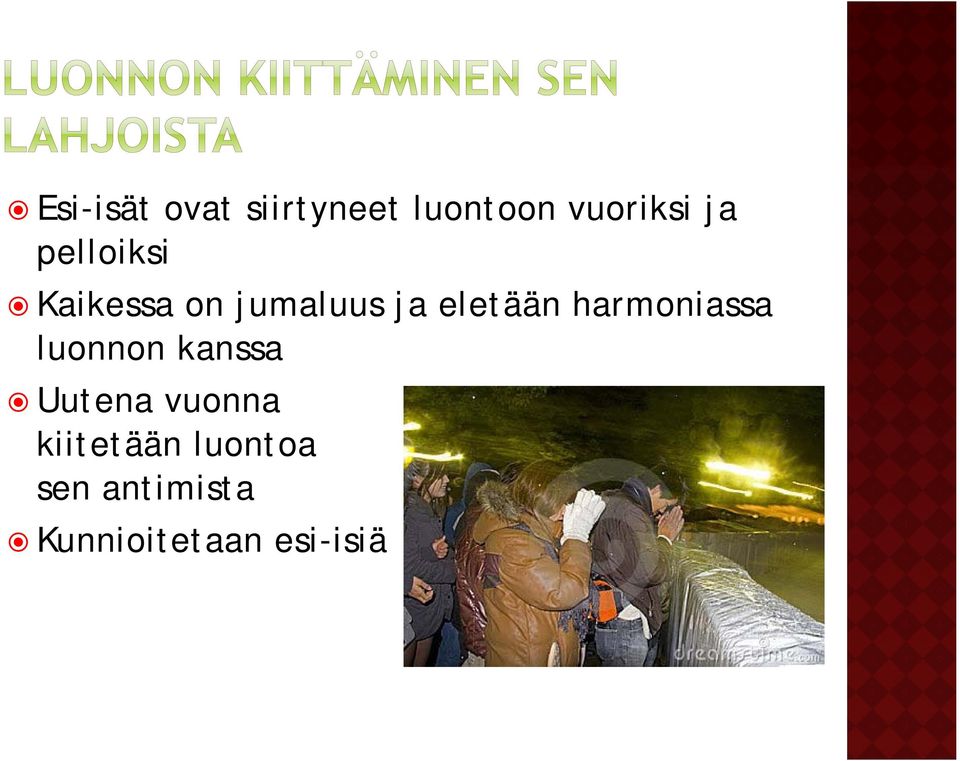 harmoniassa luonnon kanssa Uutena vuonna