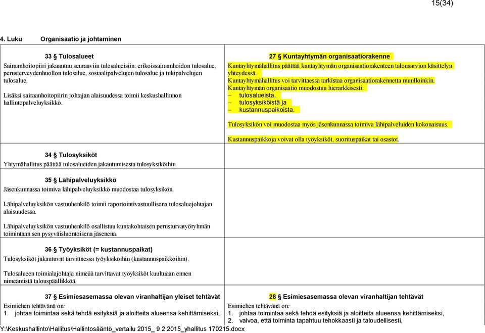 tukipalvelujen tulosalue. Lisäksi sairaanhoitopiirin johtajan alaisuudessa toimii keskushallinnon hallintopalveluyksikkö.