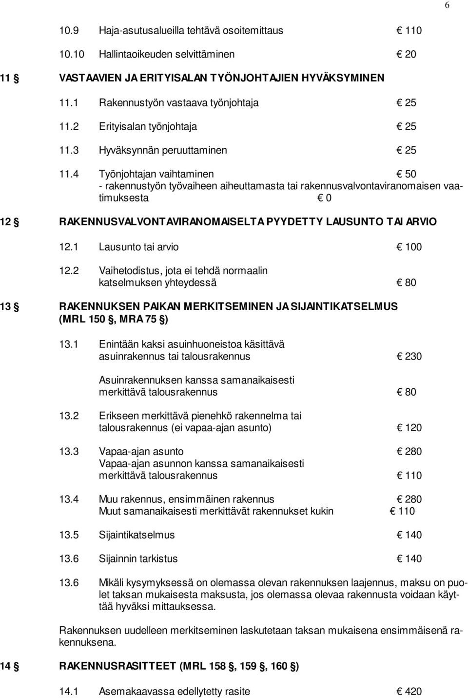 4 Työnjohtajan vaihtaminen 50 - rakennustyön työvaiheen aiheuttamasta tai rakennusvalvontaviranomaisen vaatimuksesta 0 12 RAKENNUSVALVONTAVIRANOMAISELTA PYYDETTY LAUSUNTO TAI ARVIO 12.