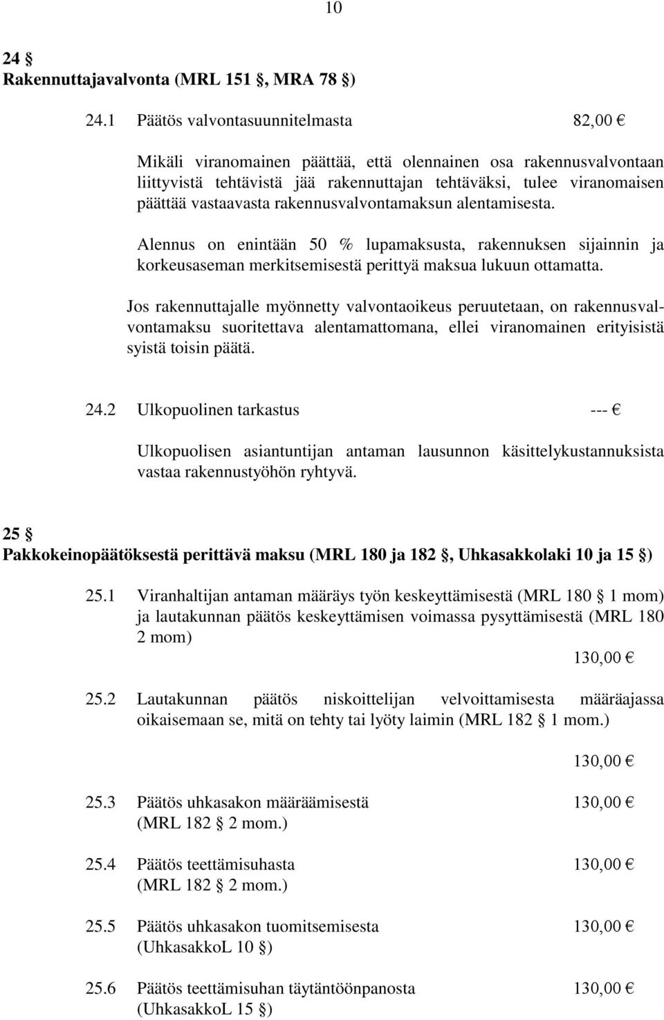 rakennusvalvontamaksun alentamisesta. Alennus on enintään 50 % lupamaksusta, rakennuksen sijainnin ja korkeusaseman merkitsemisestä perittyä maksua lukuun ottamatta.