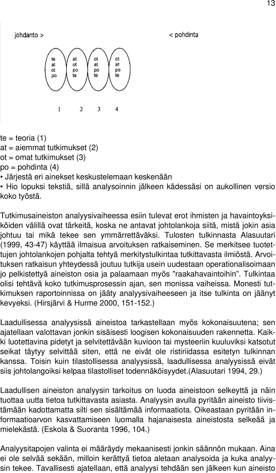 Tutkimusaineiston analyysivaiheessa esiin tulevat erot ihmisten ja havaintoyksiköiden välillä ovat tärkeitä, koska ne antavat johtolankoja siitä, mistä jokin asia johtuu tai mikä tekee sen