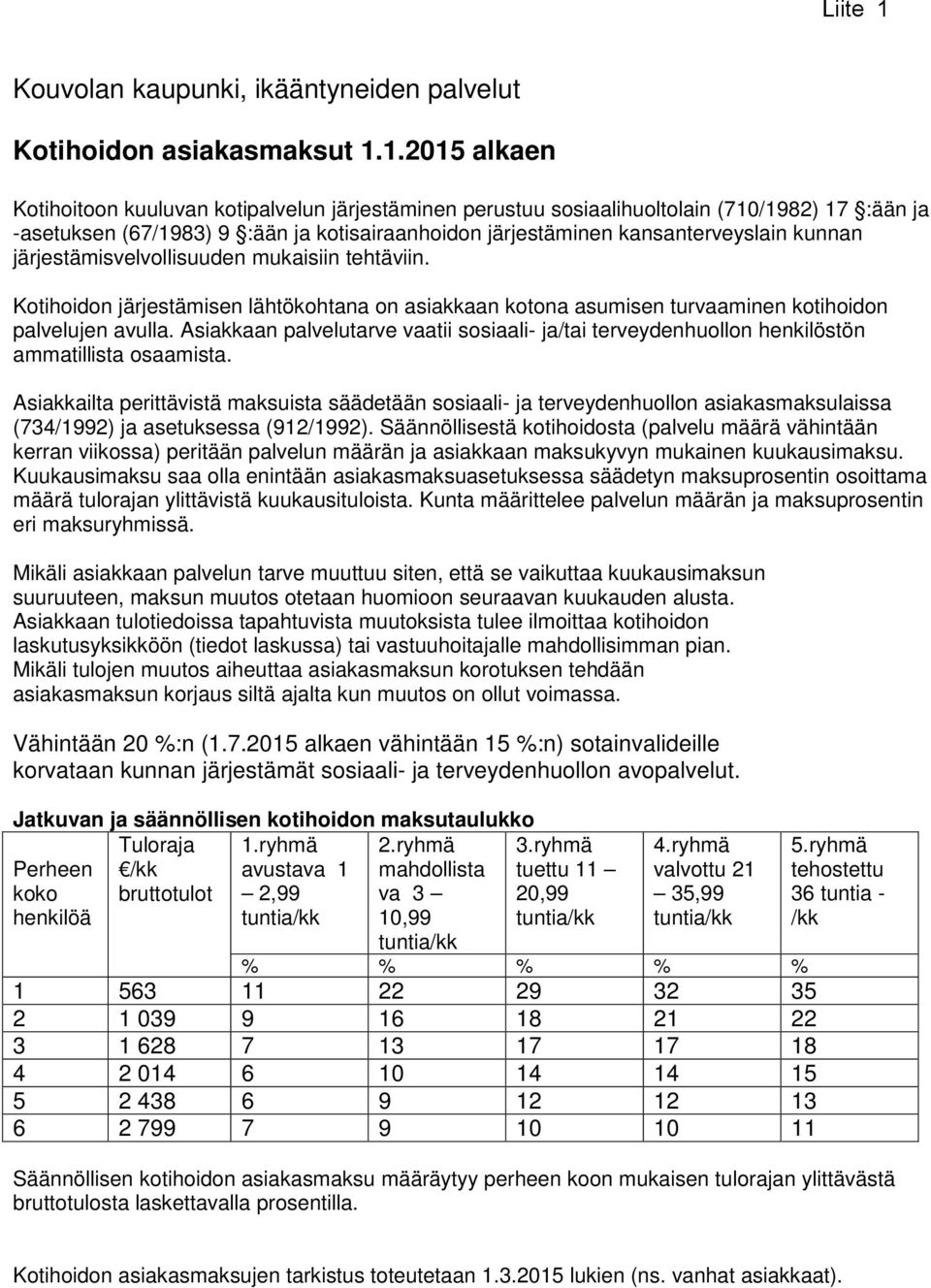 järjestämisvelvollisuuden mukaisiin tehtäviin. Kotihoidon järjestämisen lähtökohtana on asiakkaan kotona asumisen turvaaminen kotihoidon palvelujen avulla.