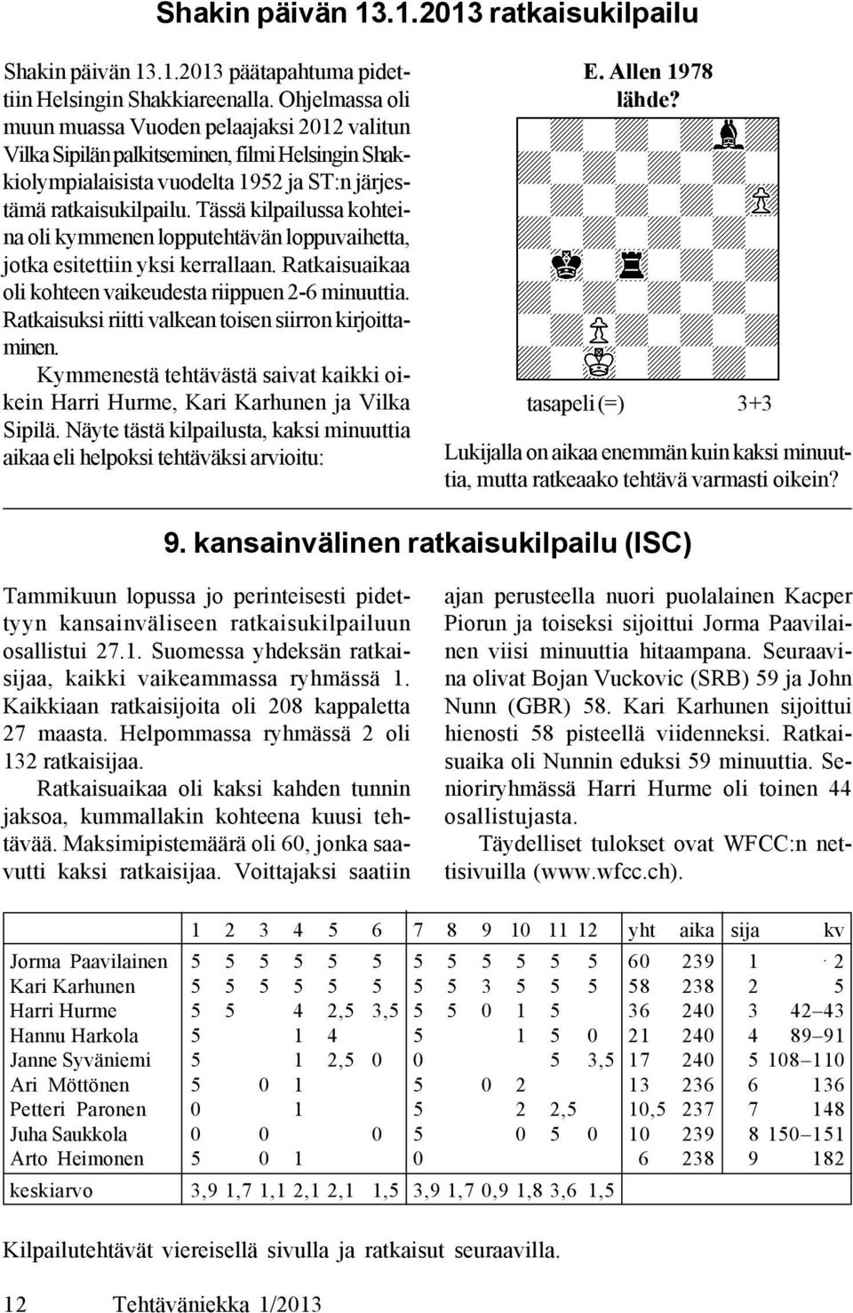 Tässä kilpailussa kohteina oli kymmenen lopputehtävän loppuvaihetta, jotka esitettiin yksi kerrallaan. Ratkaisuaikaa oli kohteen vaikeudesta riippuen 2-6 minuuttia.