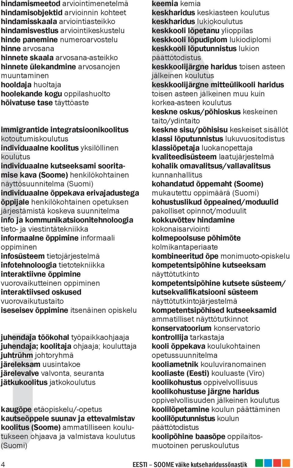 individuaalne koolitus yksilöllinen koulutus individuaalne kutseeksami sooritamise kava (Soome) henkilökohtainen näyttösuunnitelma (Suomi) individuaalne õppekava erivajadustega õppijale