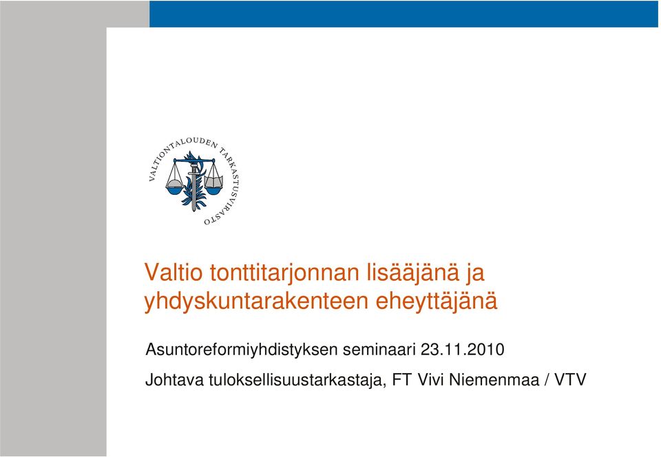 Asuntoreformiyhdistyksen seminaari 23.11.