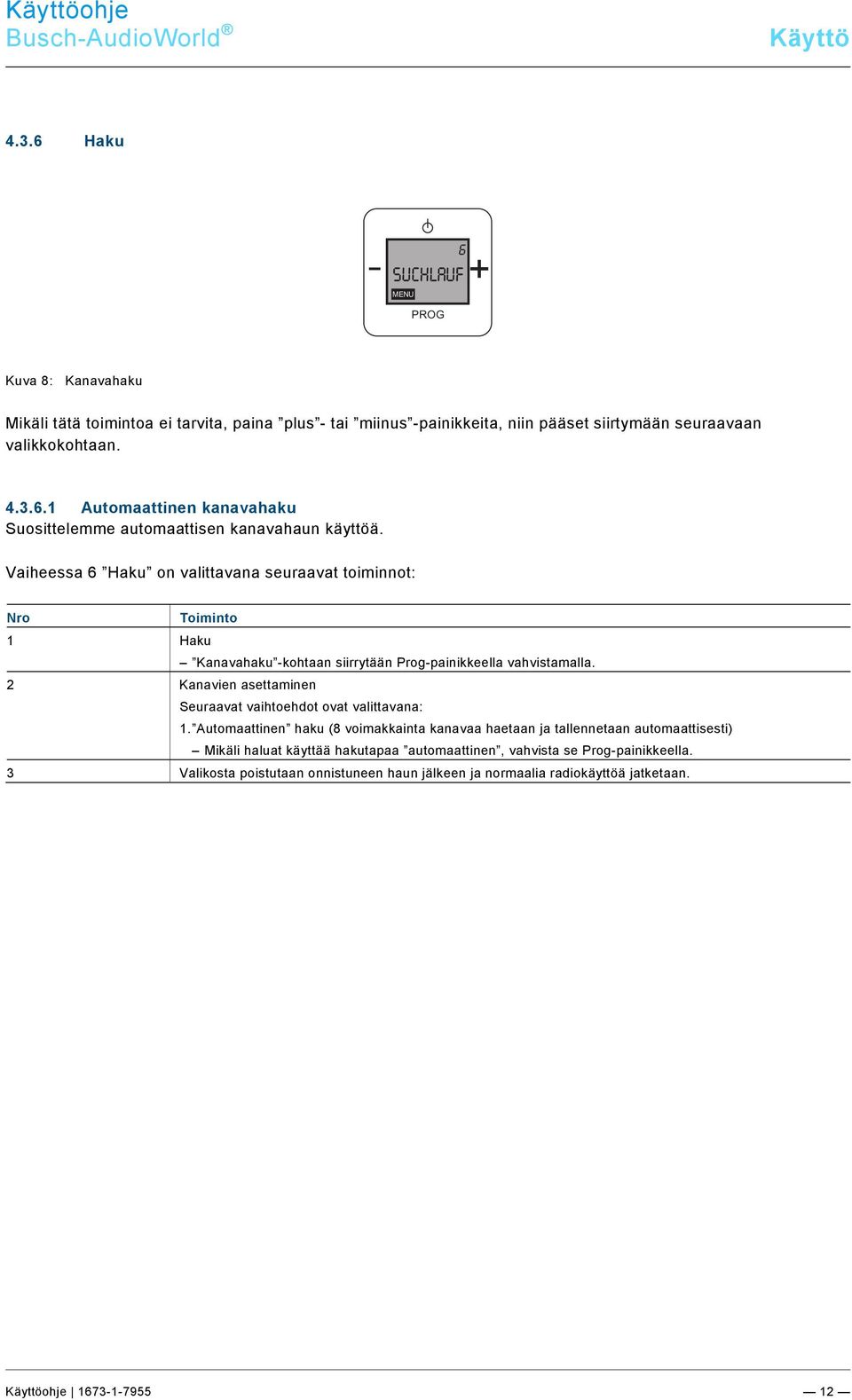 4.3.6.1 Automaattinen kanavahaku Suosittelemme automaattisen kanavahaun käyttöä.