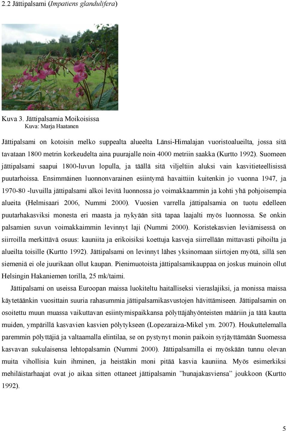 4000 metriin saakka (Kurtto 1992). Suomeen jättipalsami saapui 1800-luvun lopulla, ja täällä sitä viljeltiin aluksi vain kasvitieteellisissä puutarhoissa.