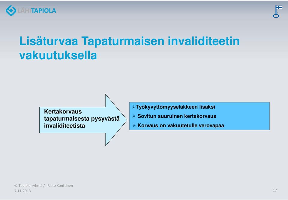 pysyvästä invaliditeetista Työkyvyttömyyseläkkeen