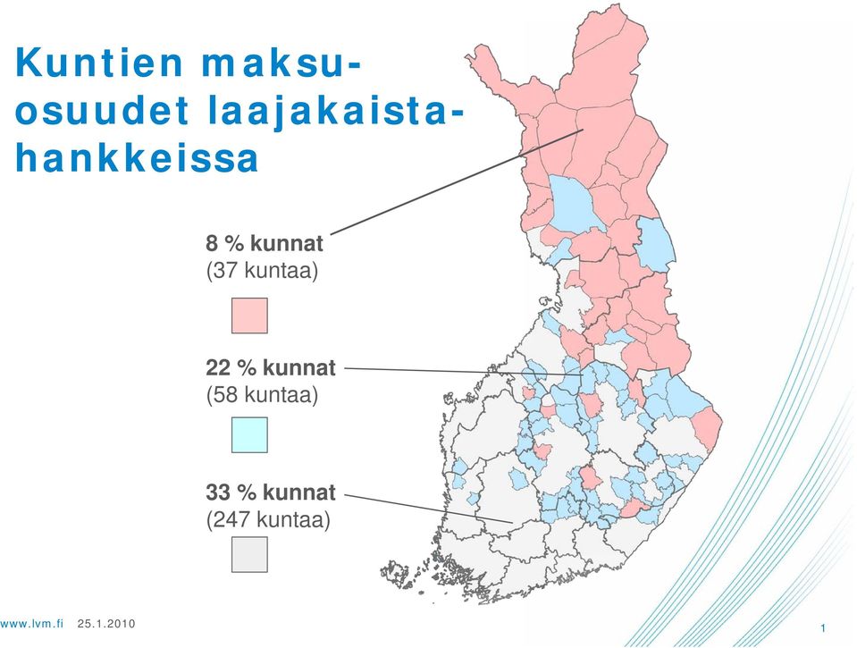 (37 kuntaa) 22 % kunnat (58